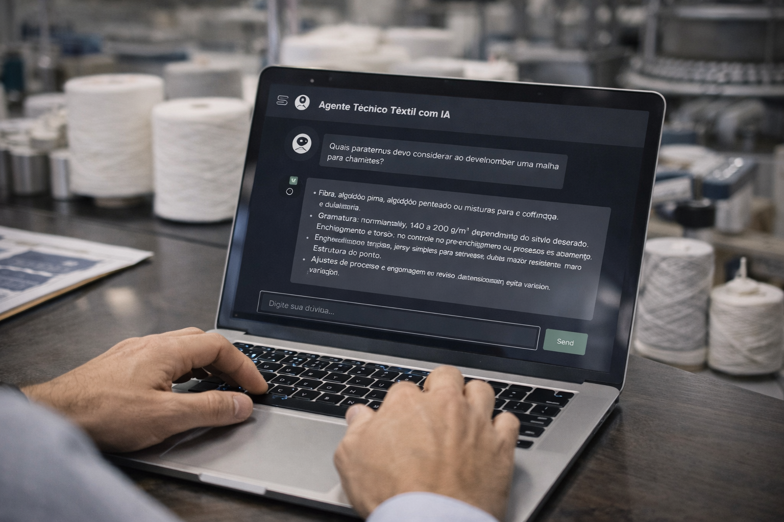 Agente Técnico Têxtil com IA aplicado à rotina industrial